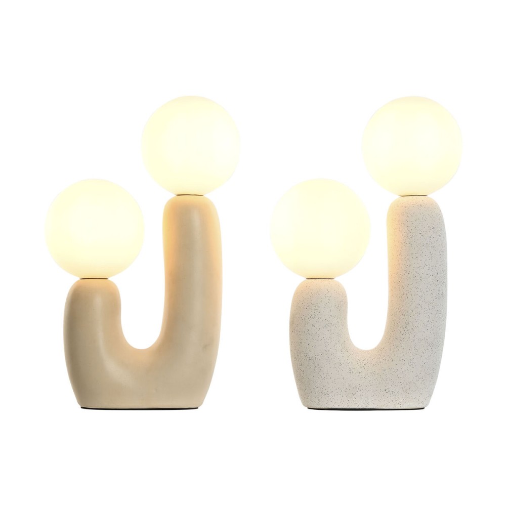Tischlampe Home ESPRIT Weiß Beige aus Keramik Kristall 220 V 20 x 11 x 31 cm (2 Stück)
