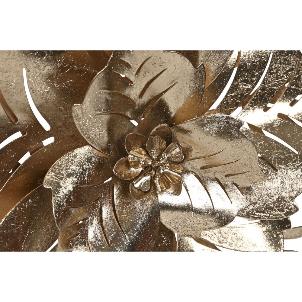 Décoration murale Home ESPRIT Doré Moderne Fleur 51 x 6 x 51 cm (2 Unités)