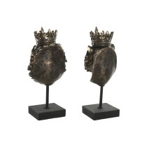 Deko-Figur Home ESPRIT Dunkelbraun Löwe Krone 21 x 18 x 44 cm (2 Stück)