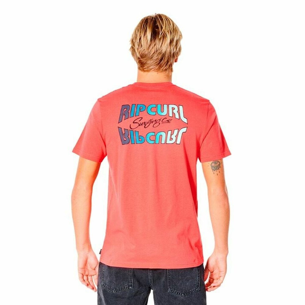 Herren Kurzarm-T-Shirt Rip Curl Revival Inverted  M Lachsfarben