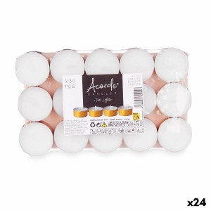 Kerzen-Set Acorde Tea Lights Weiß Gold (24 Stück)