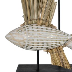 Deko-Figur Weiß Braun natürlich Fische 30 x 10 x 40 cm