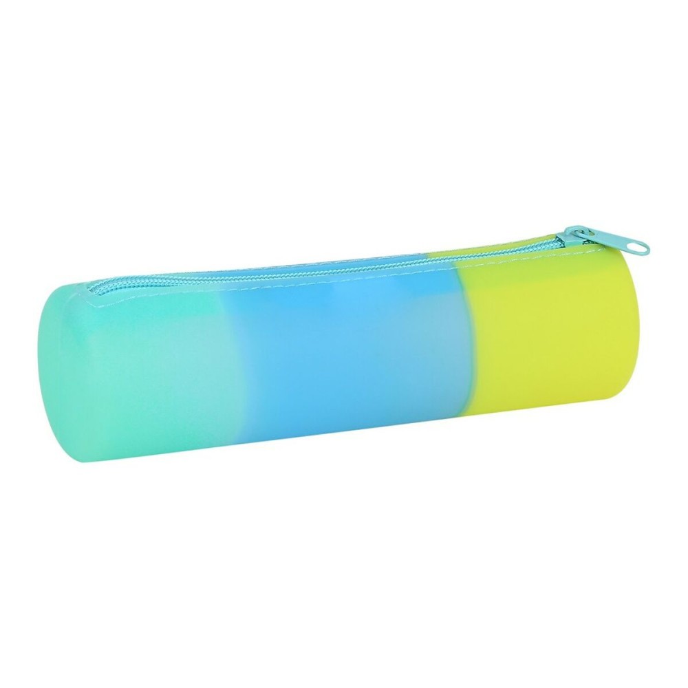 Cylindrical School Case Safta Blue Green Yellow (20 x 5 x 5 cm)