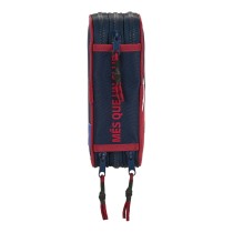 Triple Pencil Case F.C. Barcelona Corporativa Blue Maroon (12.5 x 20.5 x 6 cm) (41 Pieces)