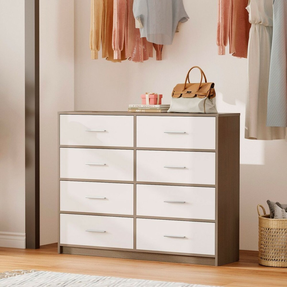 Kommode Max Home Weiß Grau Moderne 114 x 92 x 30 cm