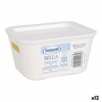 Boîte de rangement avec couvercle Bella Blanc 13,9 x 11,4 x 7,2 cm (12 Unités)