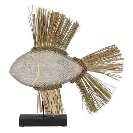 Deko-Figur Weiß Braun natürlich Fisch 57 x 12 x 60 cm