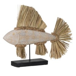 Deko-Figur Weiß Braun natürlich Fisch 70 x 12 x 53 cm