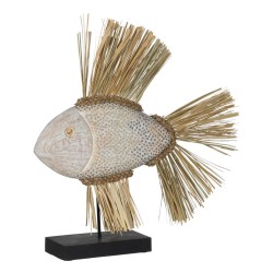 Deko-Figur Weiß Braun natürlich Fisch 57 x 12 x 60 cm