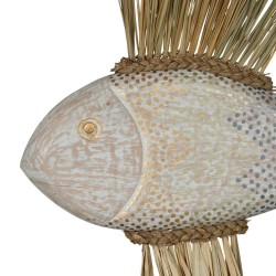 Deko-Figur Weiß Braun natürlich Fisch 57 x 12 x 60 cm