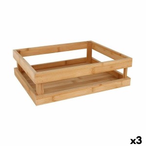 Snack tray Bamboo 32,5 x 26,5 x 10 cm (3 Units)