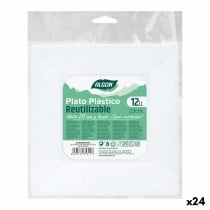 Mehrweg-Teller-Set Algon karriert Weiß Kunststoff 23 x 23 x 2 cm (24 Stück)