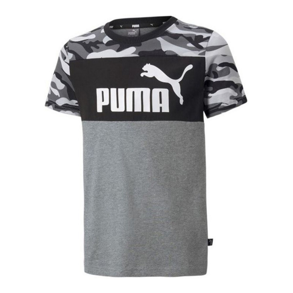 Children’s Short Sleeve T-Shirt Puma ESS+ Camo Black