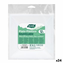 Lot d'assiettes réutilisables Algon Carré Blanc Plastique 18 x 18 x 4 cm (24 Unités)