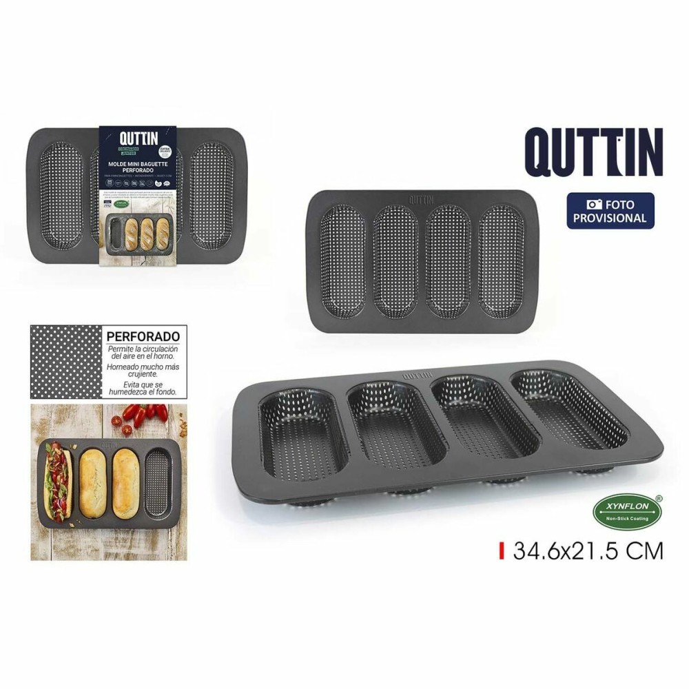 Moule pour Baguettes Quttin Baguette 34,6 x 21,5 x 3 cm (12 Unités)