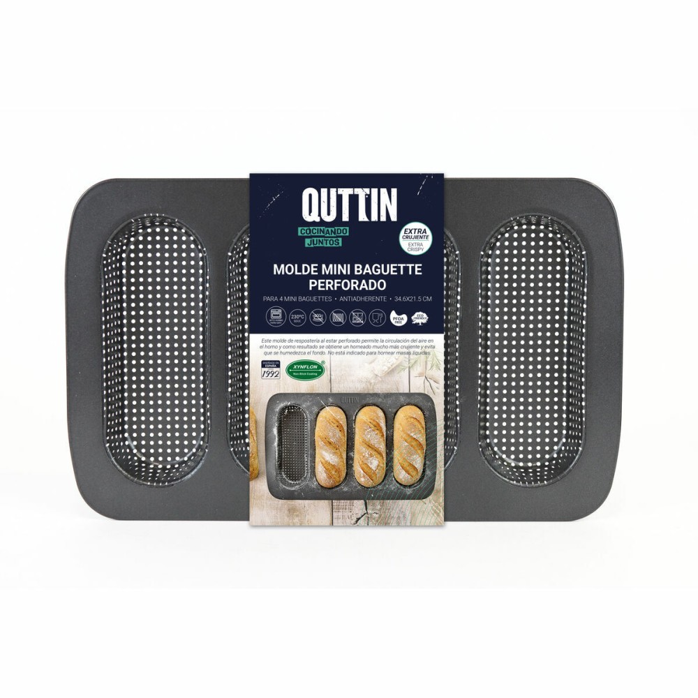 Moule pour Baguettes Quttin Baguette 34,6 x 21,5 x 3 cm (12 Unités)