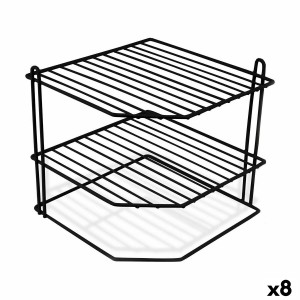 support pour assiettes Confortime Noir 22 x 22 x 22 cm 22 x 22 x 25 cm Coin (8 Unités)