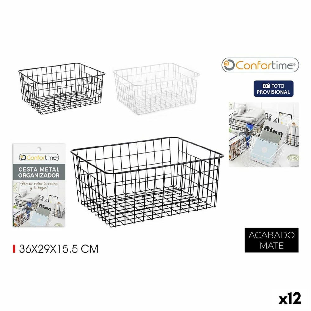 Panier Multi-usages Confortime 36 x 29 x 15,5 cm (12 Unités)