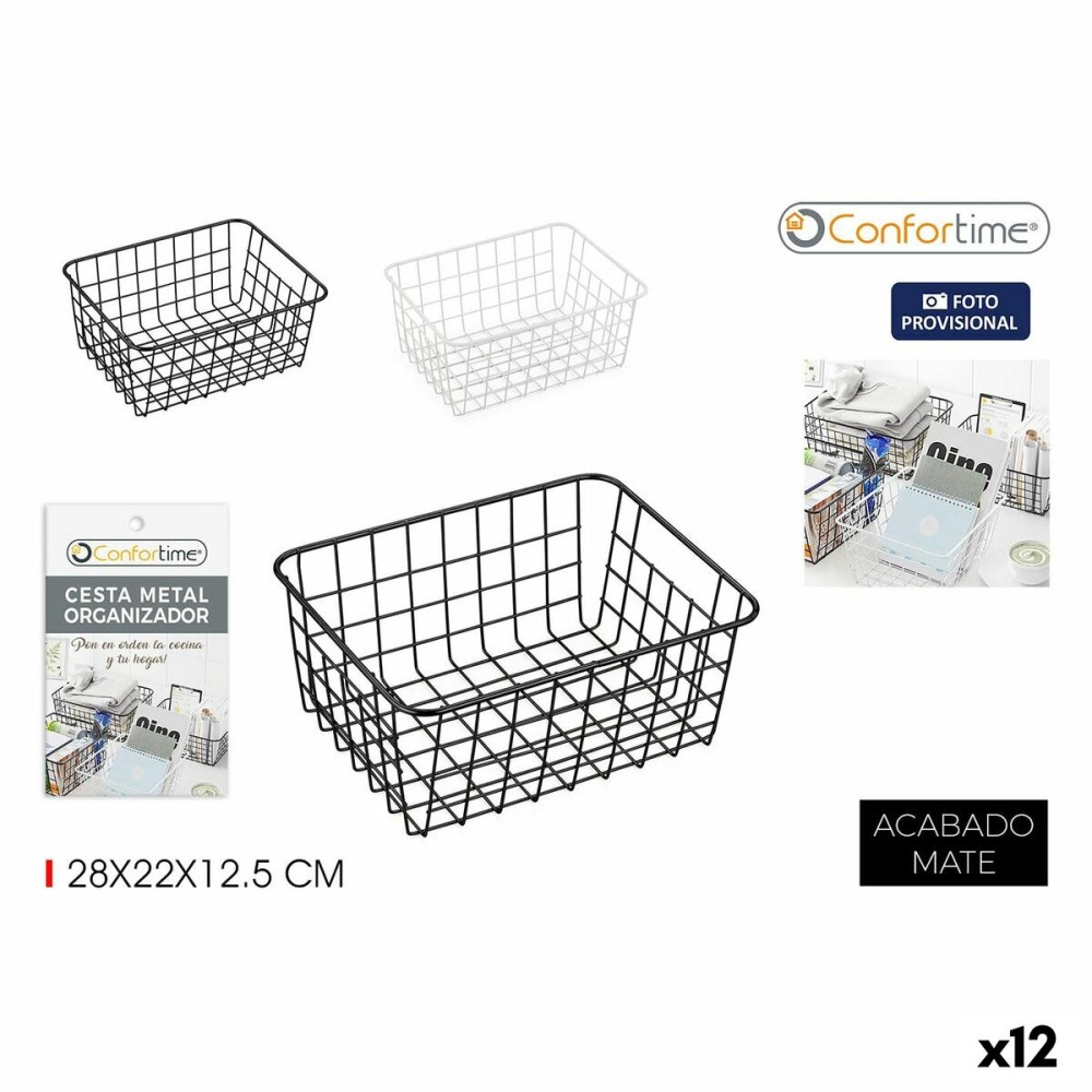 Multi-purpose basket Confortime 28 x 22 x 12,5 cm (12 Units)