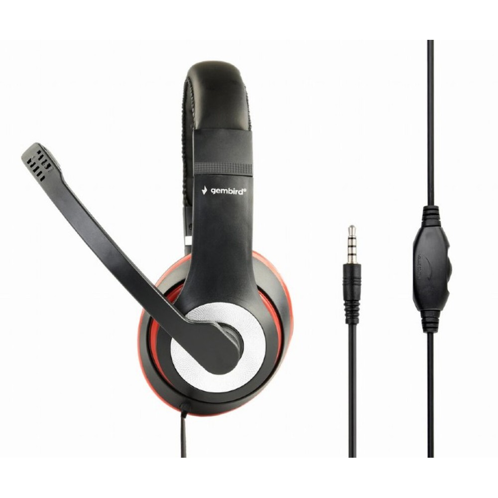 Headphones with Microphone GEMBIRD MHS-03-BKRD Black Red