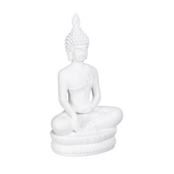 Deko-Figur Weiß Buddha 19,2 x 12 x 32,5 cm