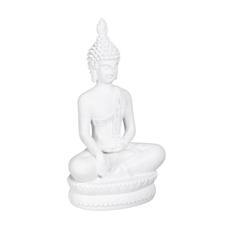 Deko-Figur Weiß Buddha 19,2 x 12 x 32,5 cm