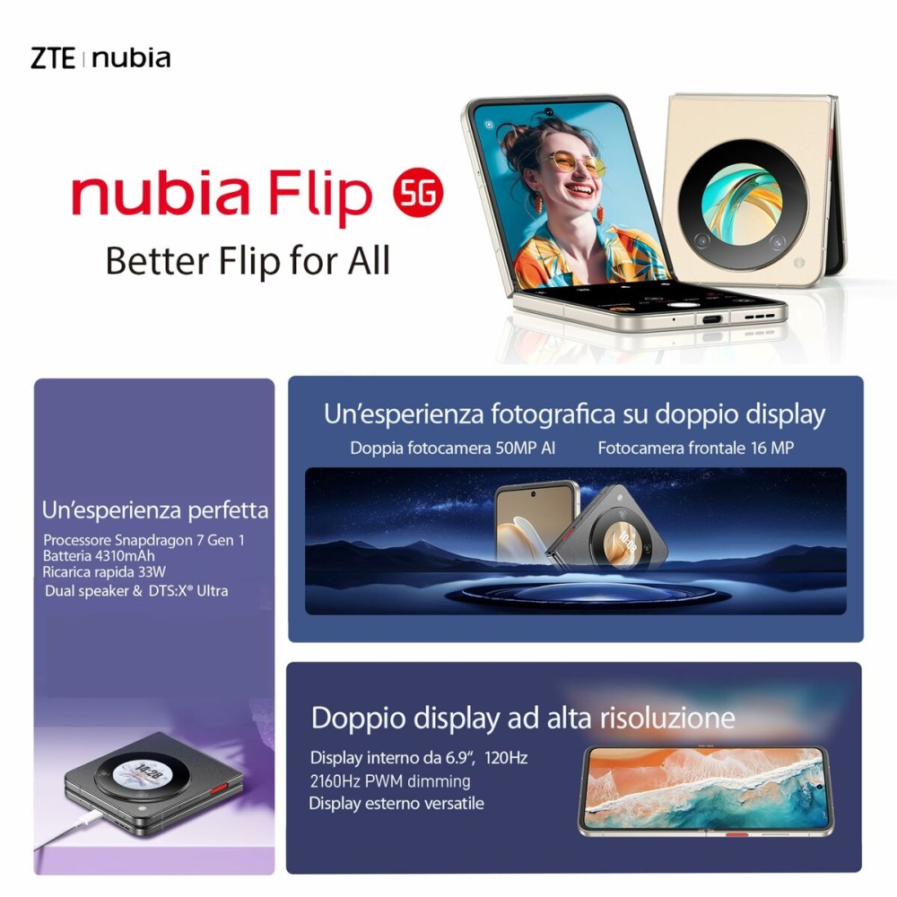 Smartphone Nubia 6,9" Octa Core 8 GB RAM 256 GB Noir