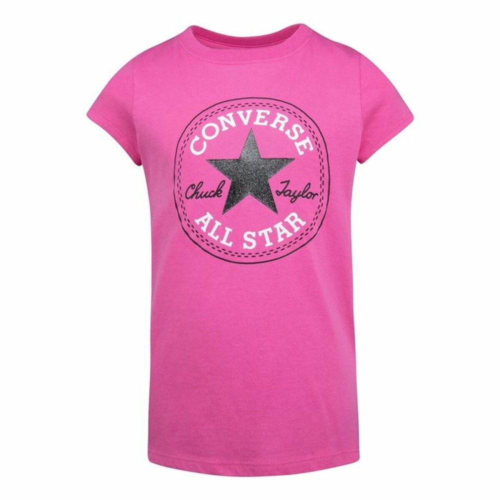 T shirt à manches courtes Enfant Converse Timeless Chuck Patch Fuchsia