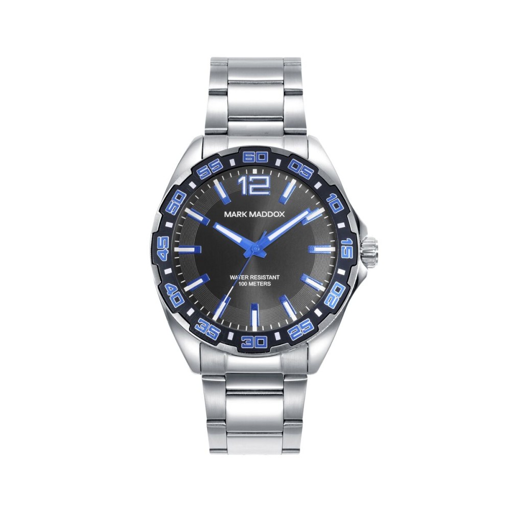 Herrenuhr Mark Maddox HM0143-55 Schwarz Silberfarben (Ø 44 mm)