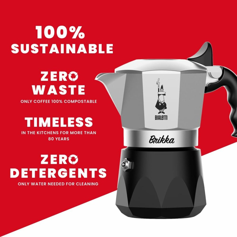 Cafetière Italienne Bialetti Brikka 2TZ Noir Aluminium 2 Tasses