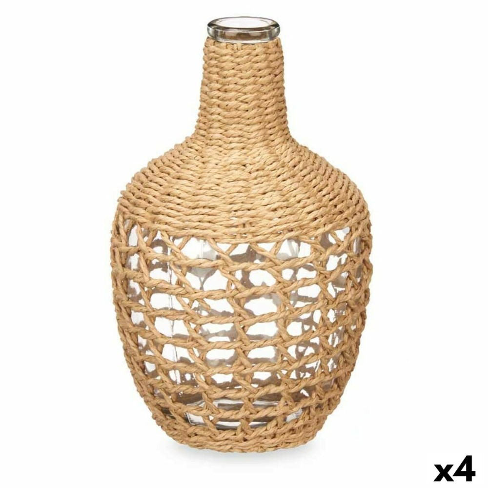 Bouteille Décorative Marron Verre 17 x 31 x 17 cm (4 Unités)