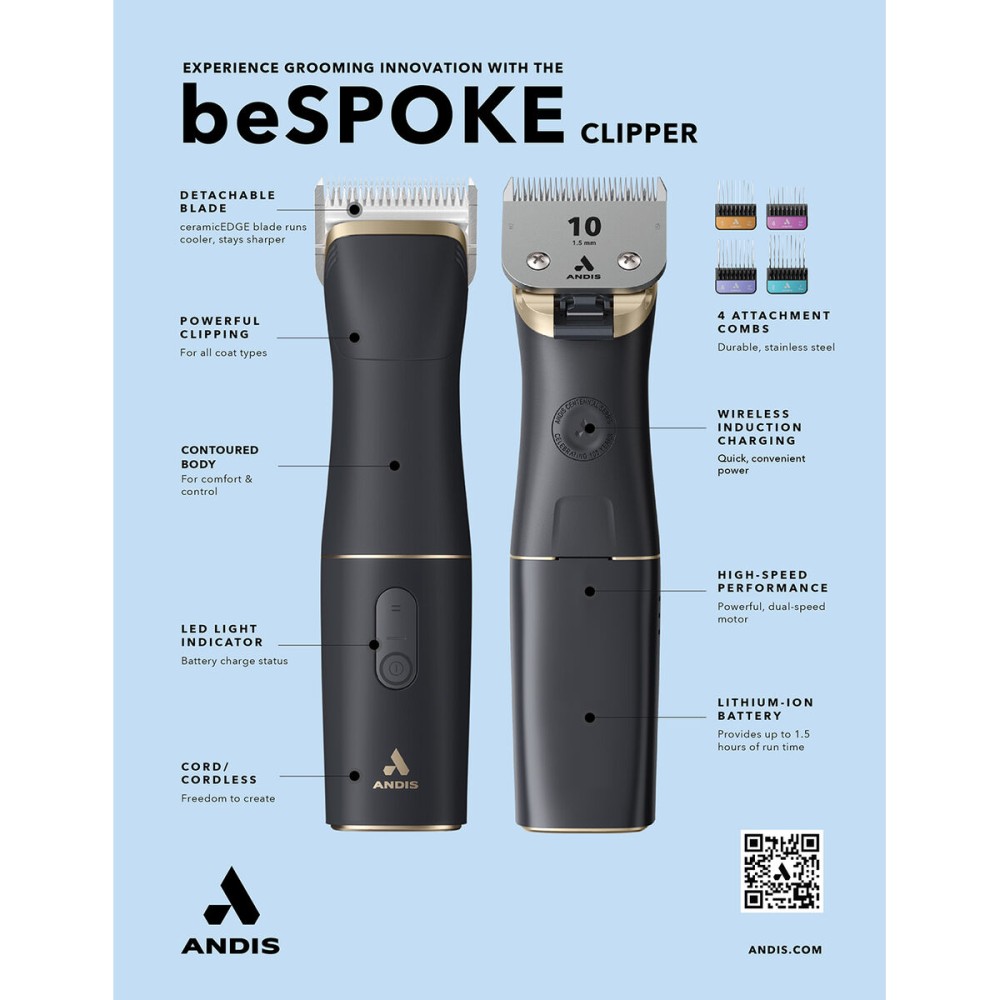 Tondeuse pour animaux de compagnie Andis BESPOKE Noir