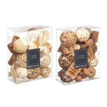 Dekoratives Potpourri Weiß Braun 16 x 21 x 7 cm (12 Stück)