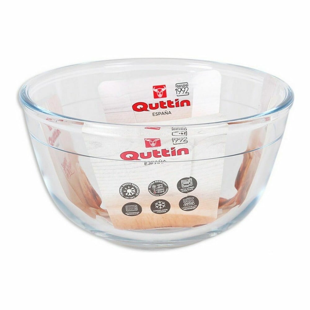 Mixing Bowl Quttin Glass 820 ml ø 14,6 x 8,1 cm (12 Units)