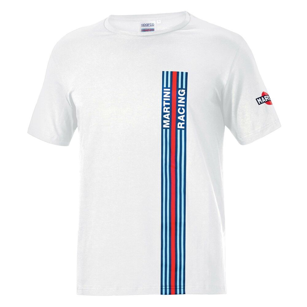 T shirt à manches courtes Sparco BIG STRIPES Blanc (Taille M)