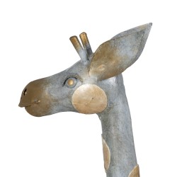 Deko-Figur Grau Gold Giraffe 27 x 12 x 100 cm