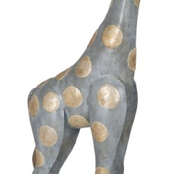 Decorative Figure Grey Golden Giraffe 27 x 12 x 100 cm