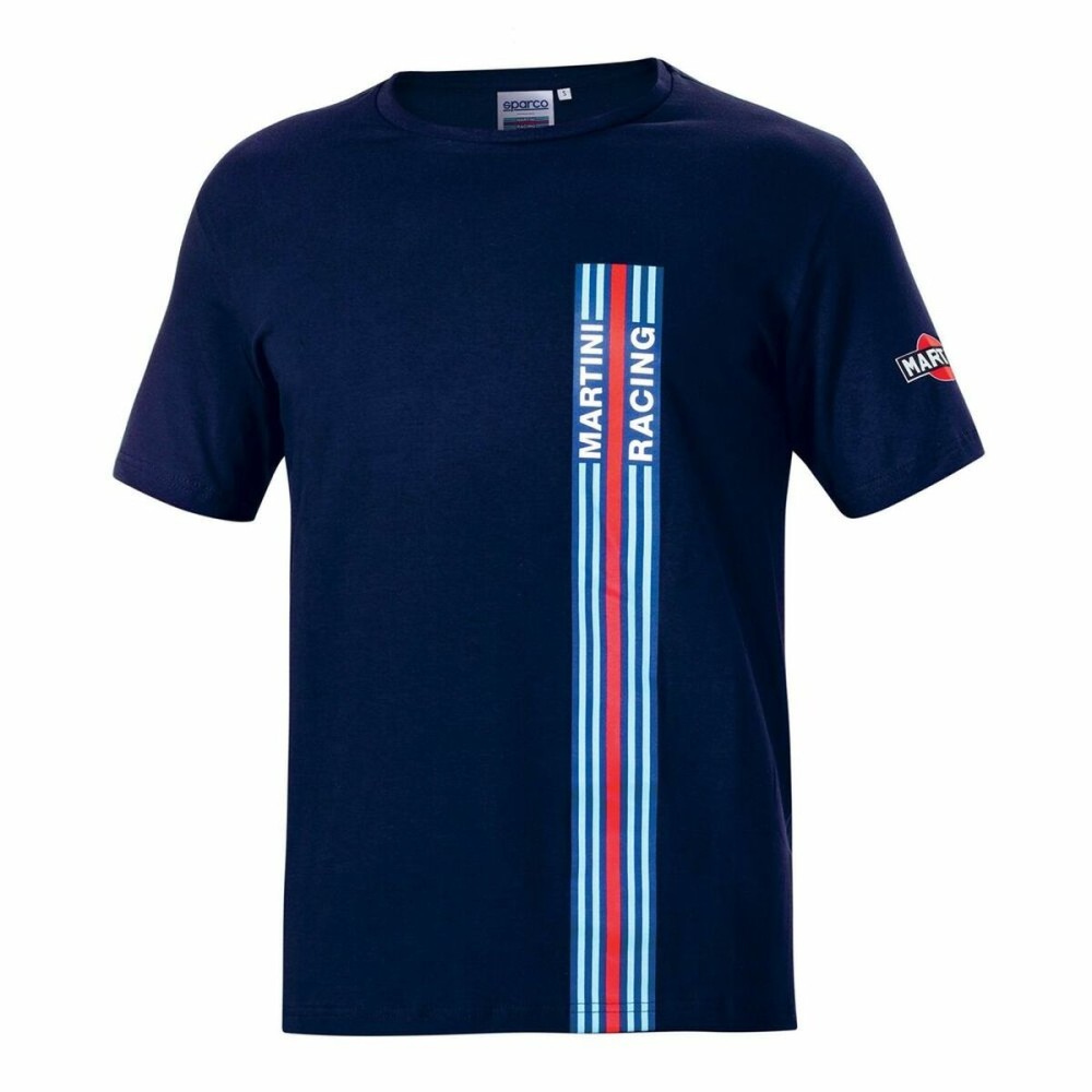 Herren Kurzarm-T-Shirt Sparco Martini Racing Marineblau