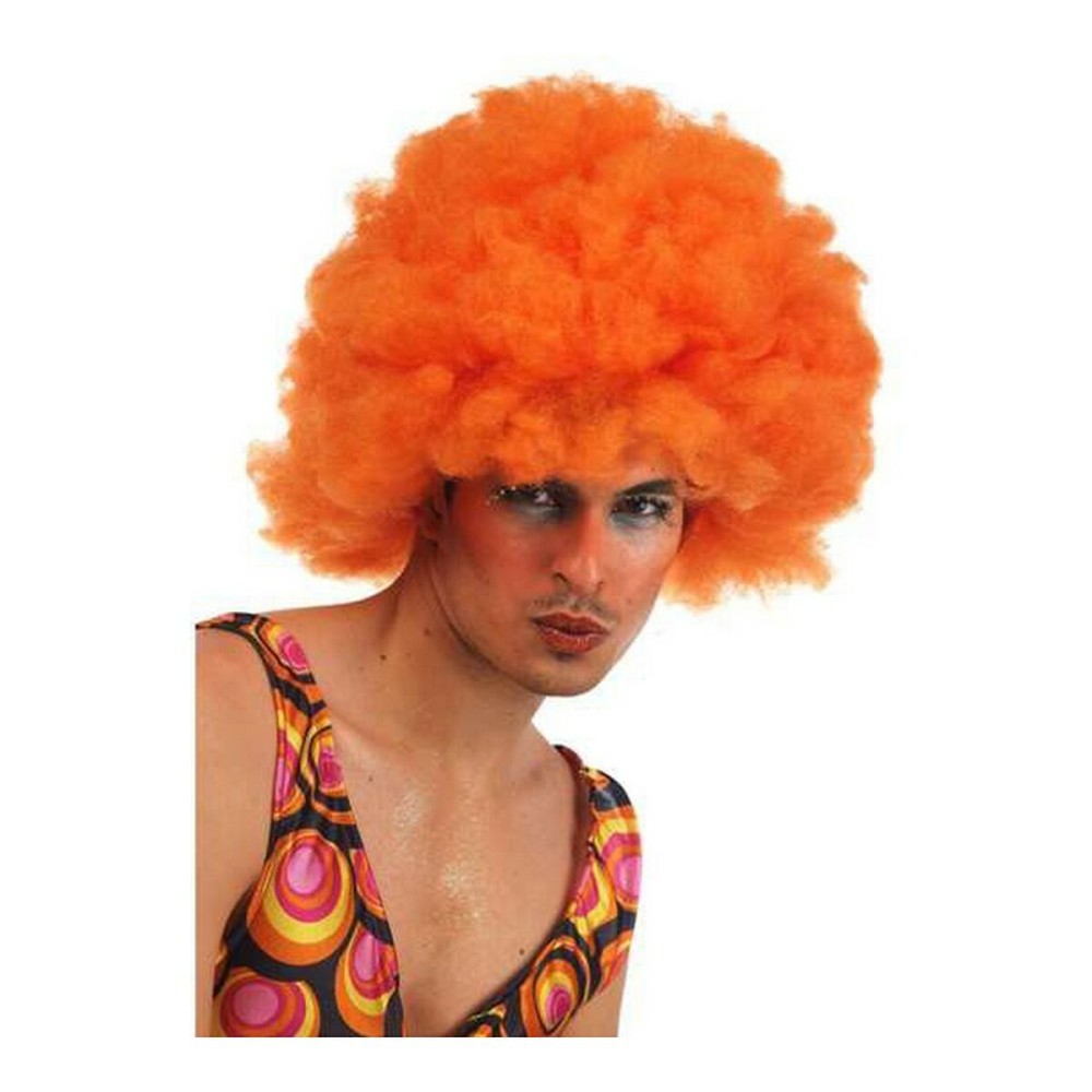 Perruque avec Cheveux Bouclés Multicouleur Orange