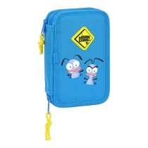 Double Pencil Case El Hormiguero Blue 12.5 x 19.5 x 4 cm (28 Pieces)