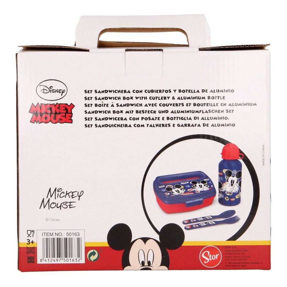 Kindergeschirr-Set Mickey Mouse Happy smiles 21 x 18 x 7 cm Rot Blau