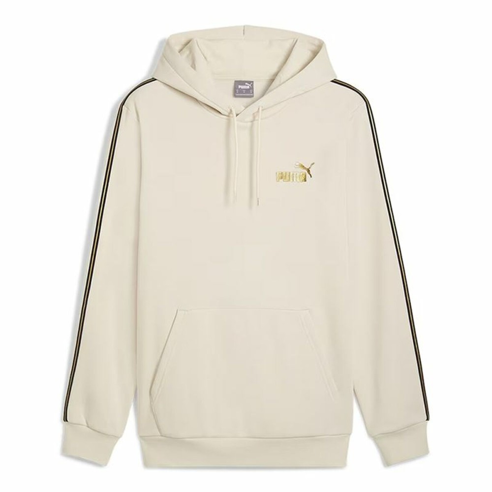 Herren Sweater mit Kapuze Puma Ess Tape Minimal Gold Fl Beige