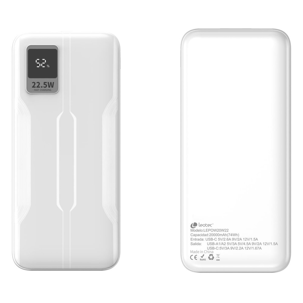 Powerbank LEOTEC LEPOW20W22W White 20000 mAh