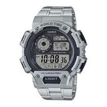 Herrenuhr Casio ILLUMINATOR WORLDTIME Schwarz Silberfarben (Ø 48 mm)