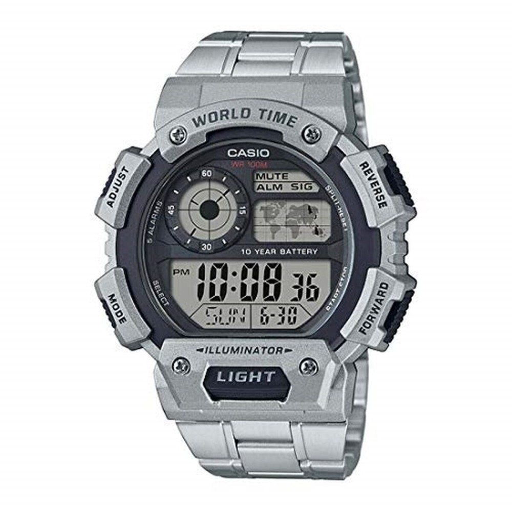 Herrenuhr Casio ILLUMINATOR WORLDTIME Schwarz Silberfarben (Ø 48 mm)