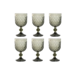 Set de Verres Home ESPRIT Gris Verre 240 ml (6 Unités)