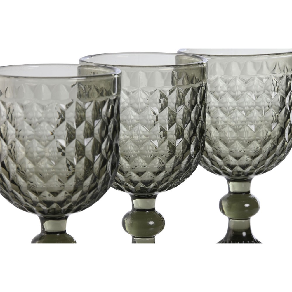 Set de Verres Home ESPRIT Gris Verre 240 ml (6 Unités)
