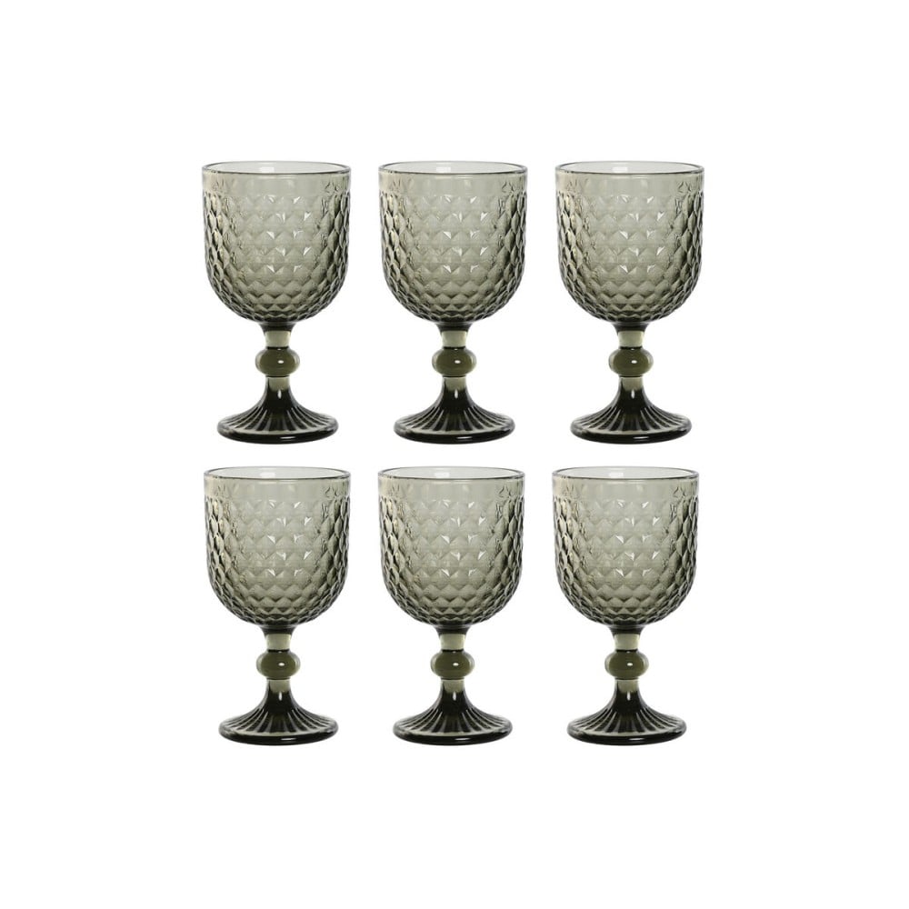 Gläsersatz Home ESPRIT Grau Kristall 325 ml (6 Stück)