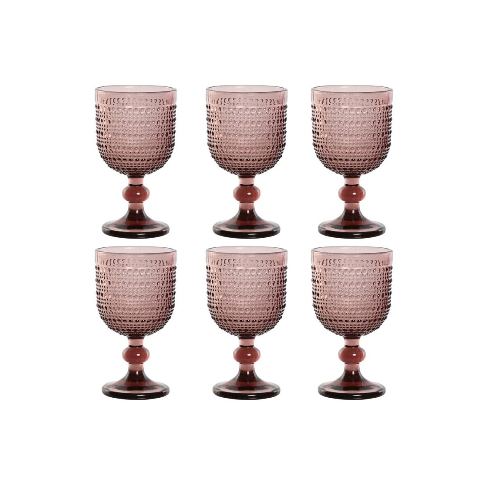 Set de Verres Home ESPRIT Rose Verre 240 ml (6 Unités)