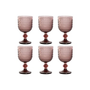 Set de Verres Home ESPRIT Rose Verre 240 ml (6 Unités)